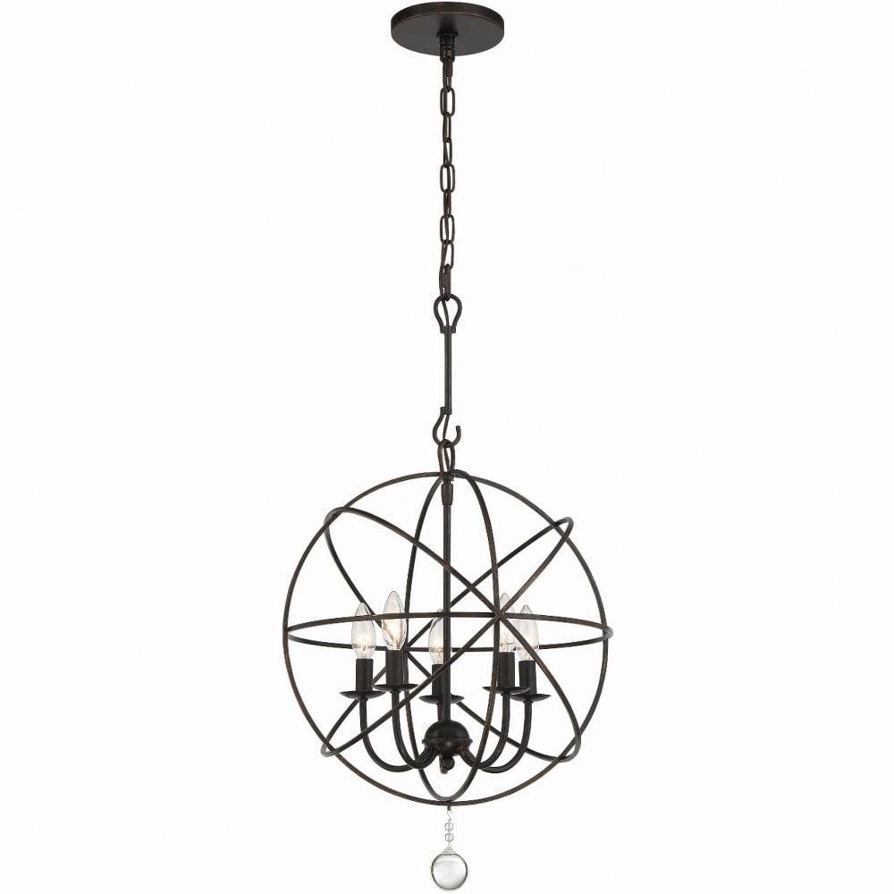 Five Light Mini Chandelier In Minimalist Style 17 Inches Wide By 23 Inches High-English Bronze Finish    -Traditional Installation Crystorama