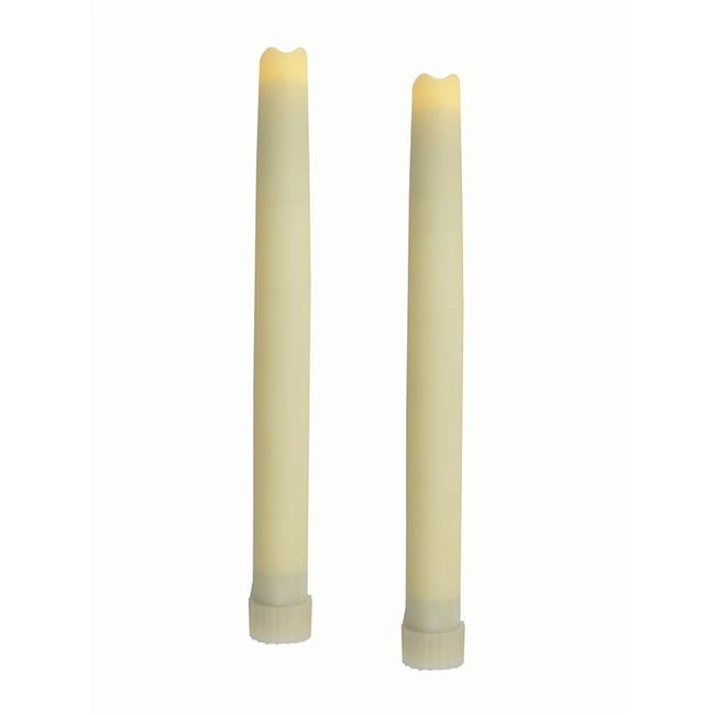 Flameless Taper Candle, Ivory - Set of 2