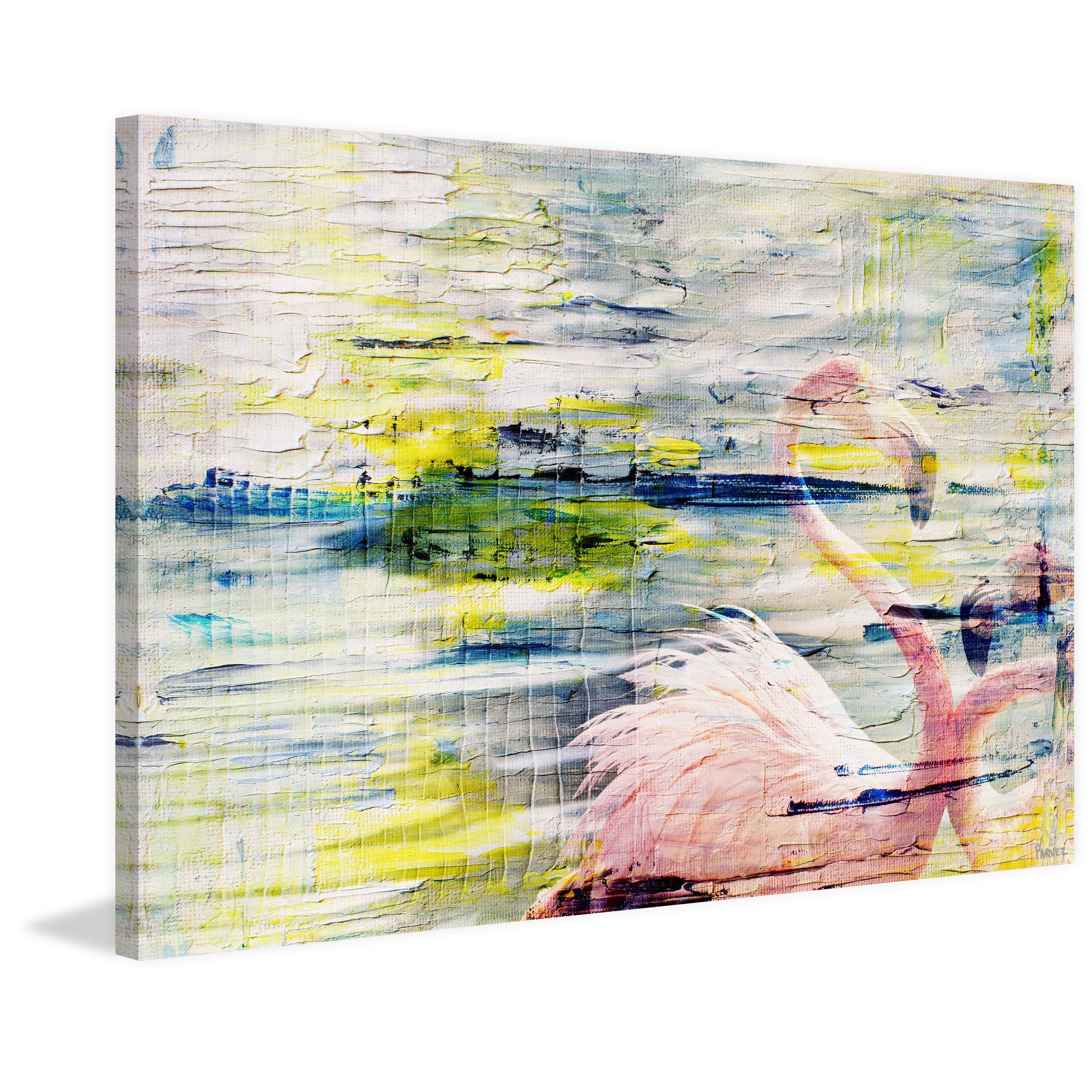 "Flamingo Style" Painting Print on Wrapped Canvas