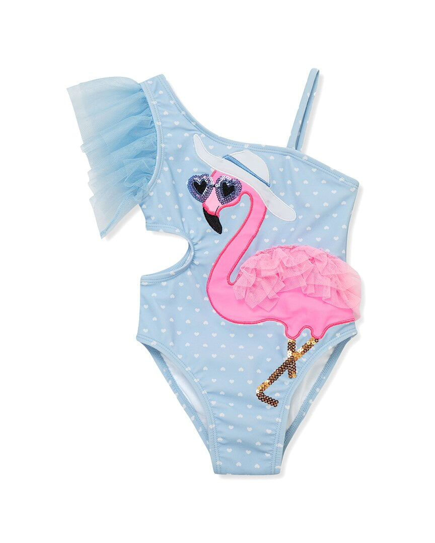 Flapdoodles girls  Flamingo Applique Swimsuit, 6X