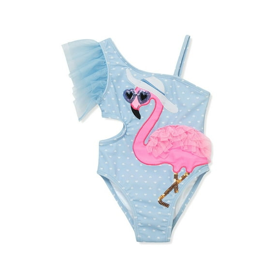 Flapdoodles girls  Flamingo Applique Swimsuit, 6X