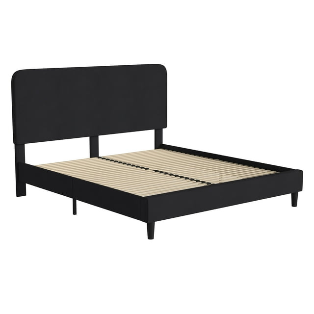 Flash Furniture Addison Fabric Upholstered Platform Bed, Charcoal, King
