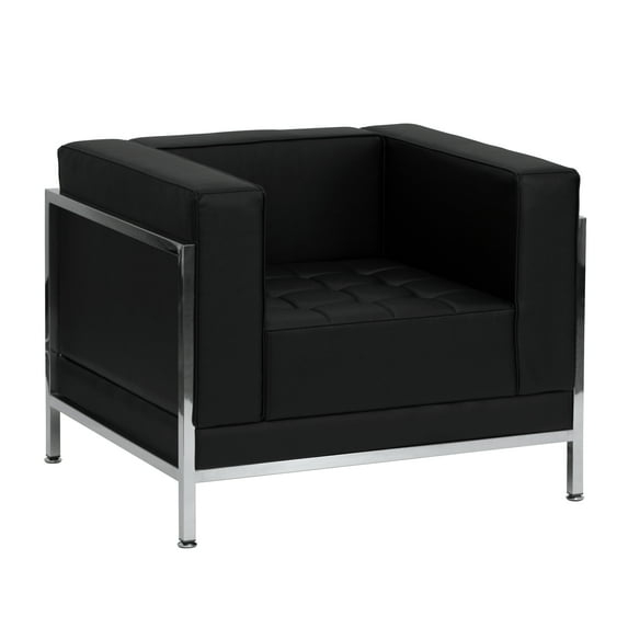 Flash Furniture HERCULES Imagination Series Contemporary Black LeatherSoft Chair with Encasing Frame