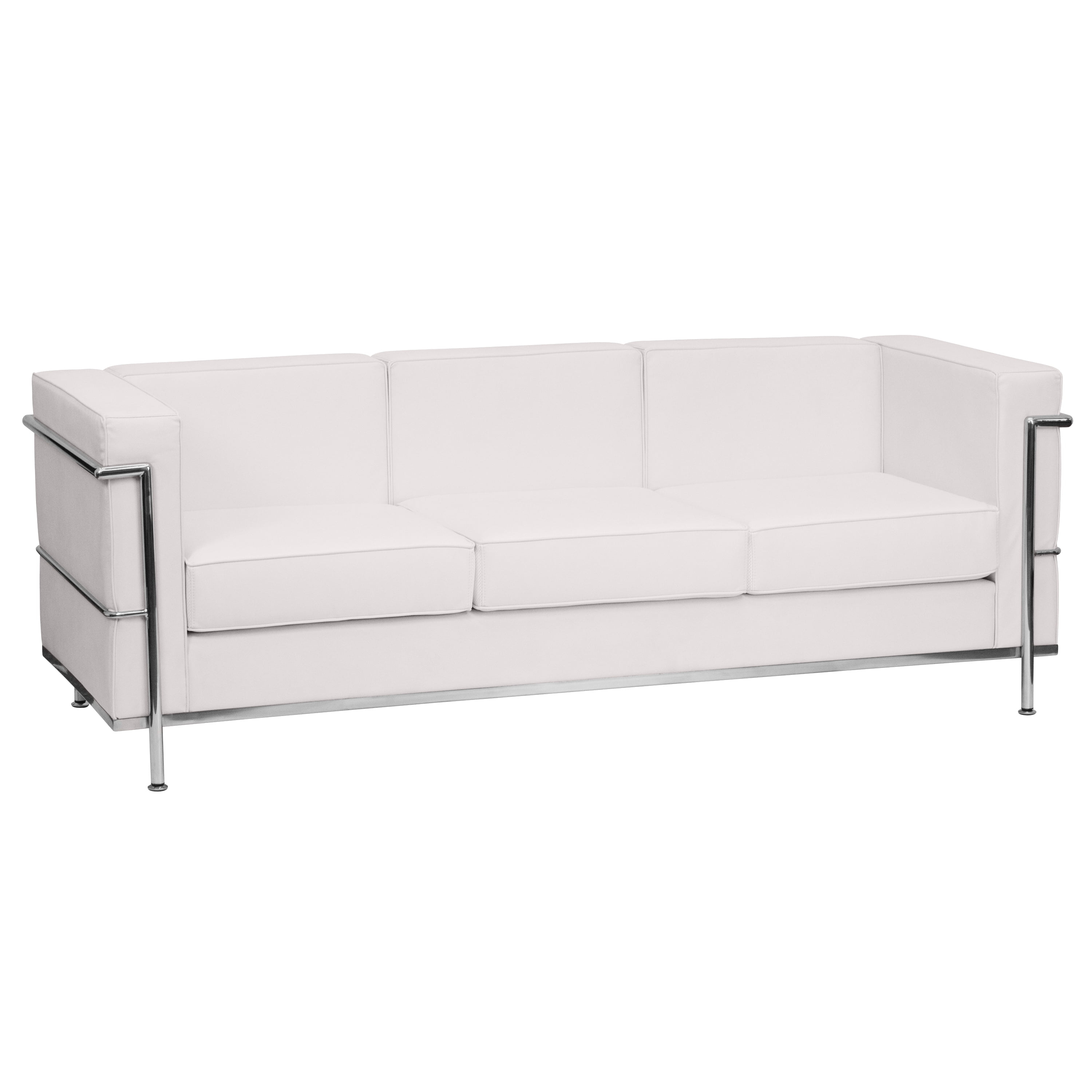Flash Furniture HERCULES Regal Series Contemporary Melrose White LeatherSoft Sofa with Encasing Frame