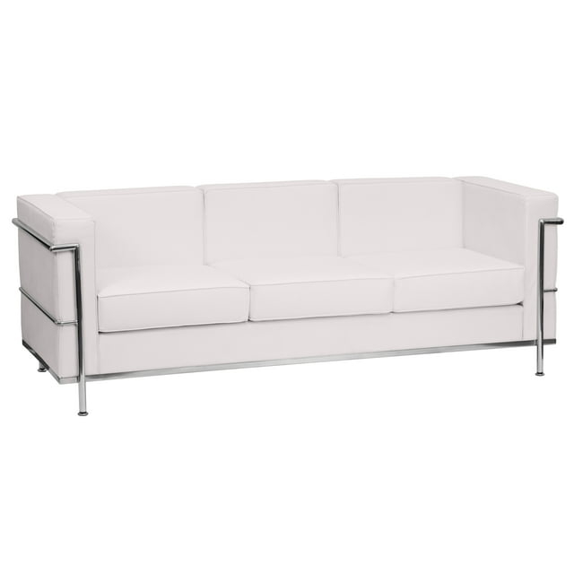 Flash Furniture HERCULES Regal Series Contemporary Melrose White LeatherSoft Sofa with Encasing Frame