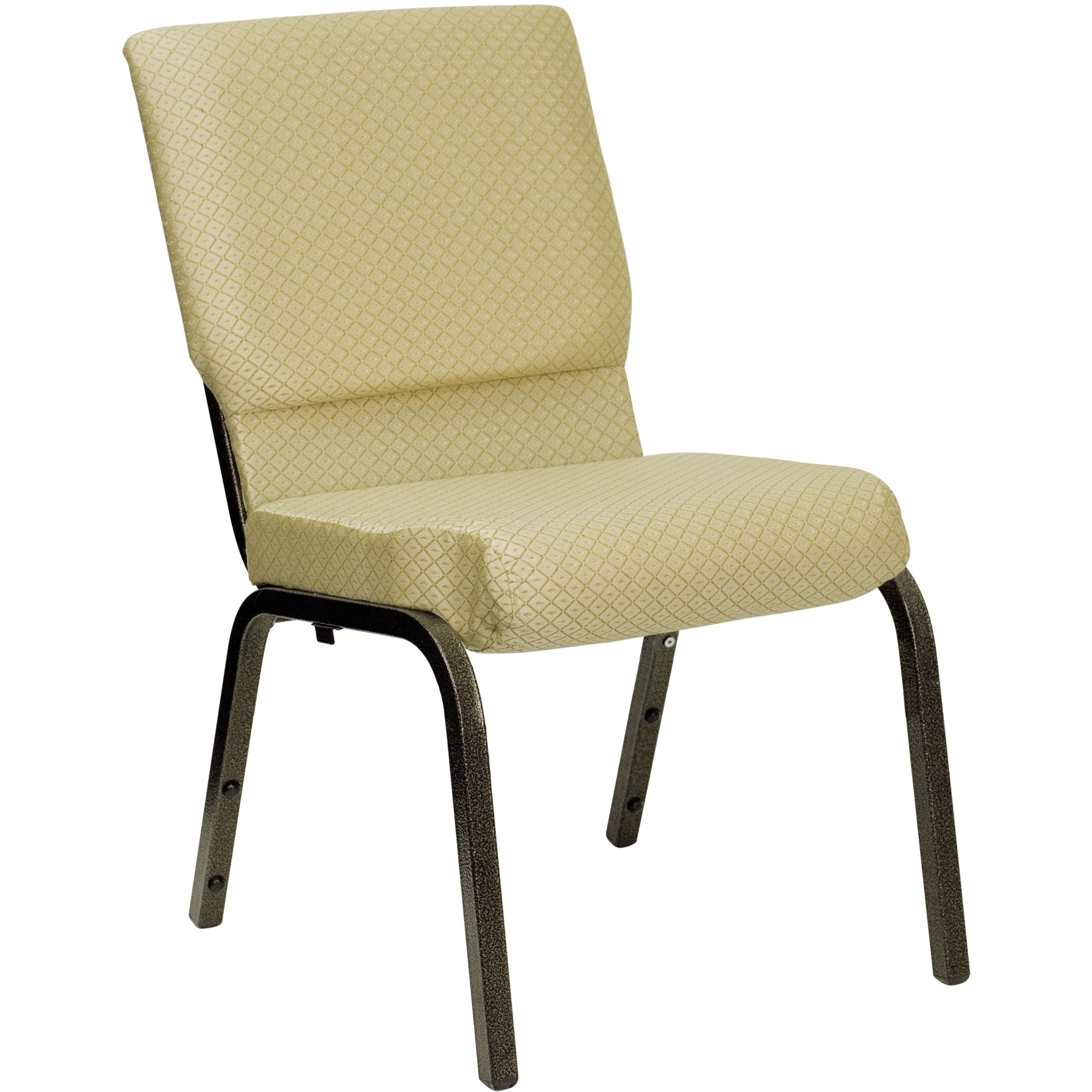 Flash Furniture Hercules Series 18.5"W Upholstered Adult Church Chair with Book Pouch, Beige
