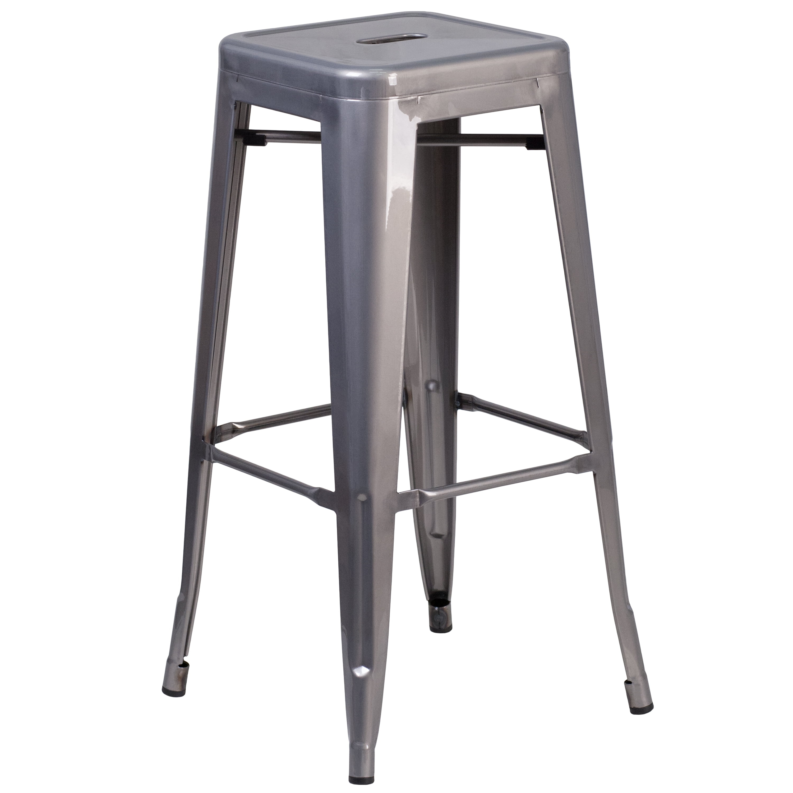 Flash Furniture Lincoln Backless Barstool, Clear Coated