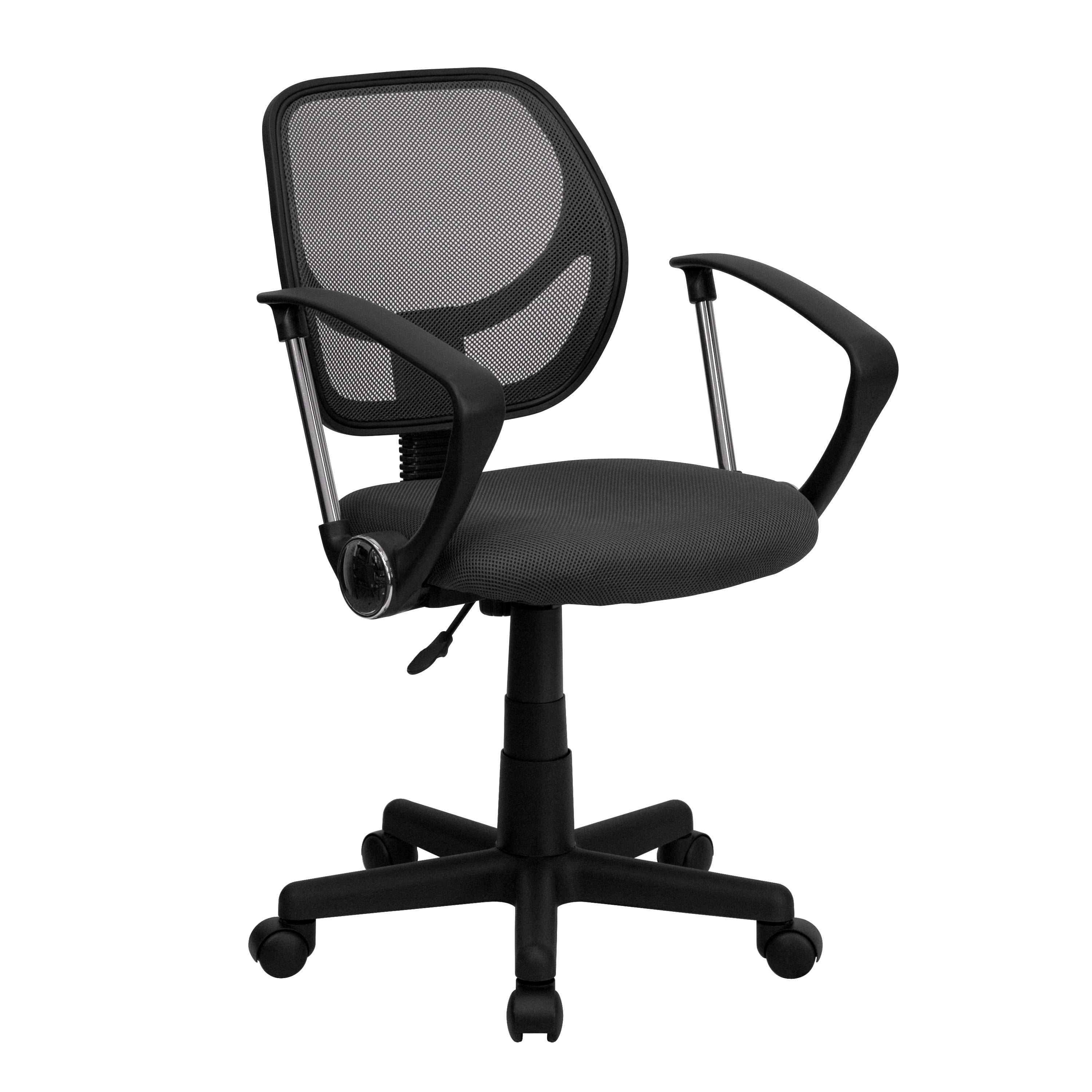 Flash Furniture Low Back Gray Mesh Swivel Task Office Chair with Arms