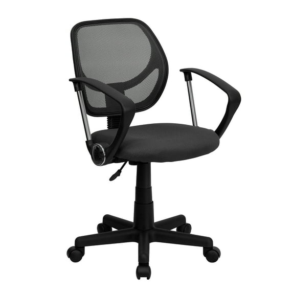 Flash Furniture Low Back Gray Mesh Swivel Task Office Chair with Arms