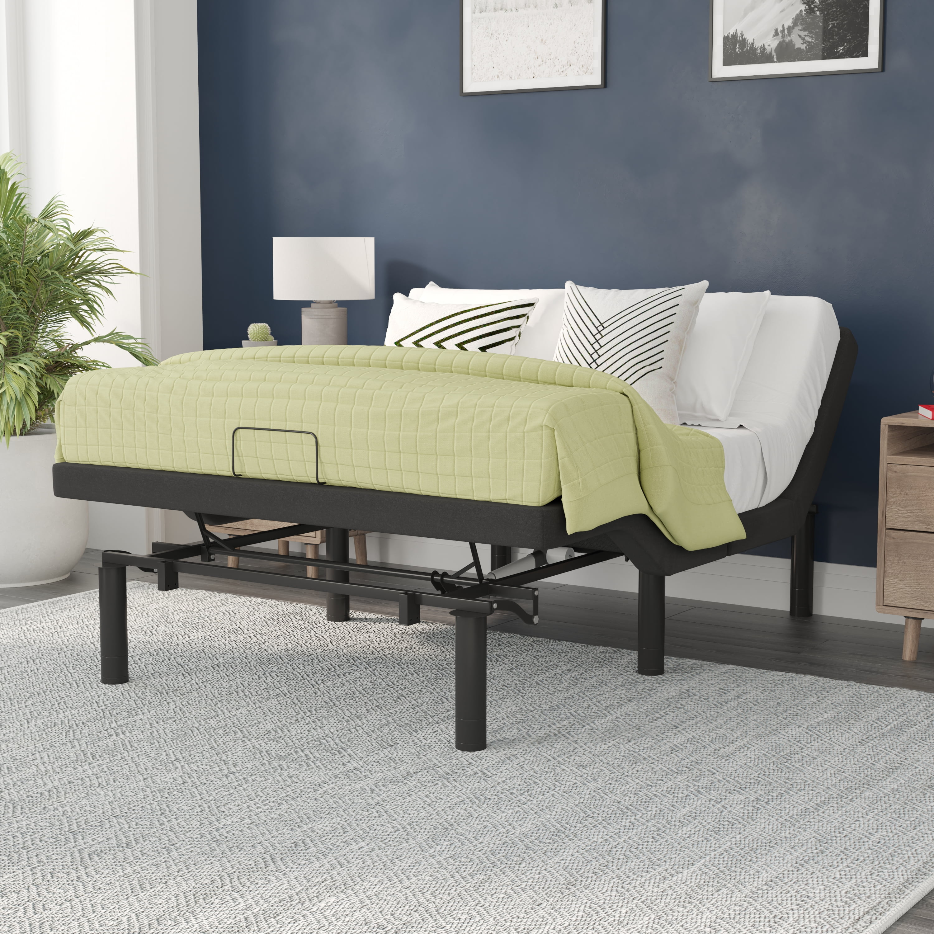 Flash Furniture Selene Motorized Adjustable Bed Frame, Black, Full