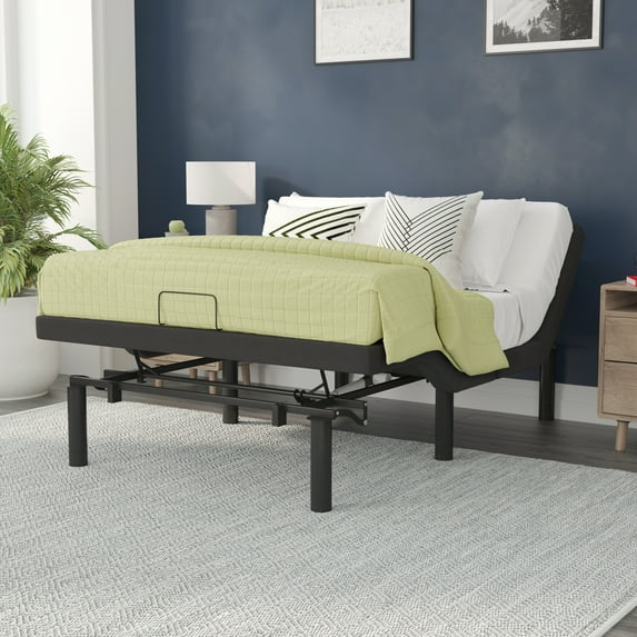 Flash Furniture Selene Motorized Adjustable Bed Frame, Black, Full