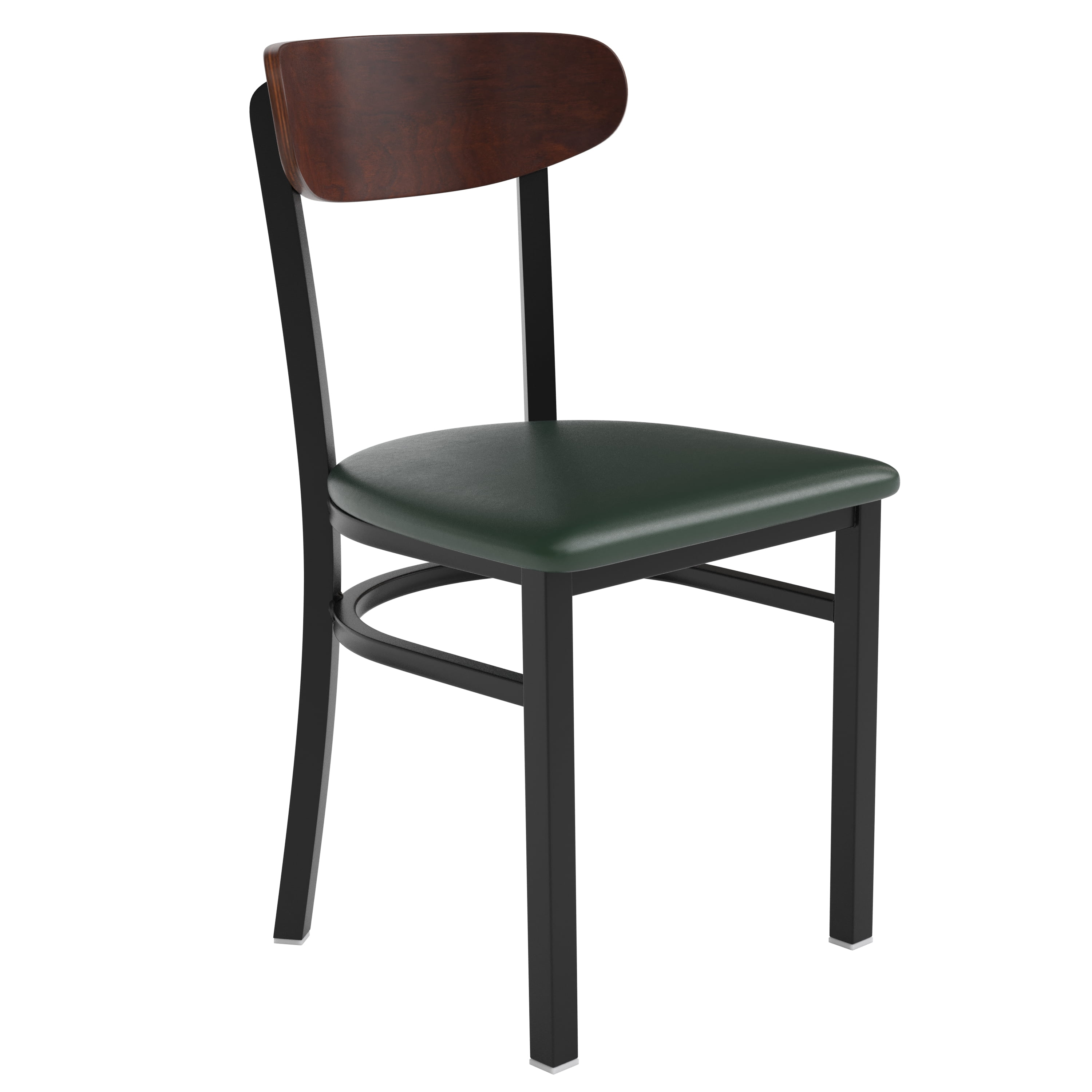 Flash Furniture Wright Boomerang Back Dining Chair, Walnut/Green