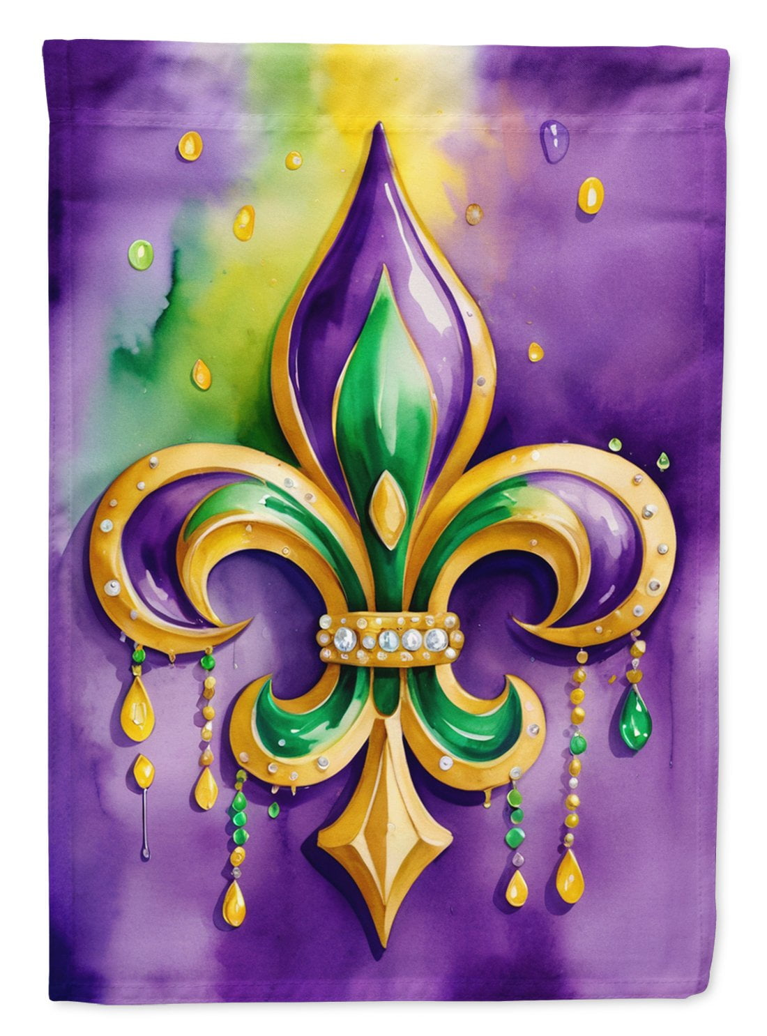 Fleur de lis Mardi Gras House Flag 28 in x 40 in