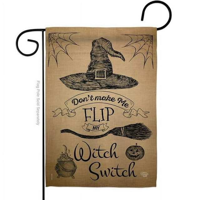 Flip My Witch Switch Garden Flag Halloween 13 X18.5 Double-Sided Yard Banner