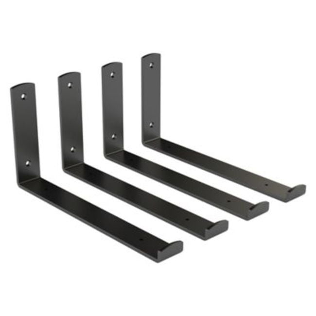 Black N900-002 11 inch Floating Shelves Heavy Duty Shelf Metal L Bracket with Wall Anchors, 11.8” x 5.9, Size