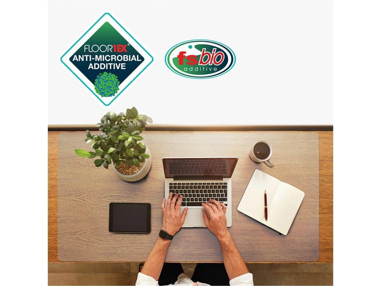 Floortex Anti-Microbial Desk Pad 17"x22" Clear FPHMTM4356EV