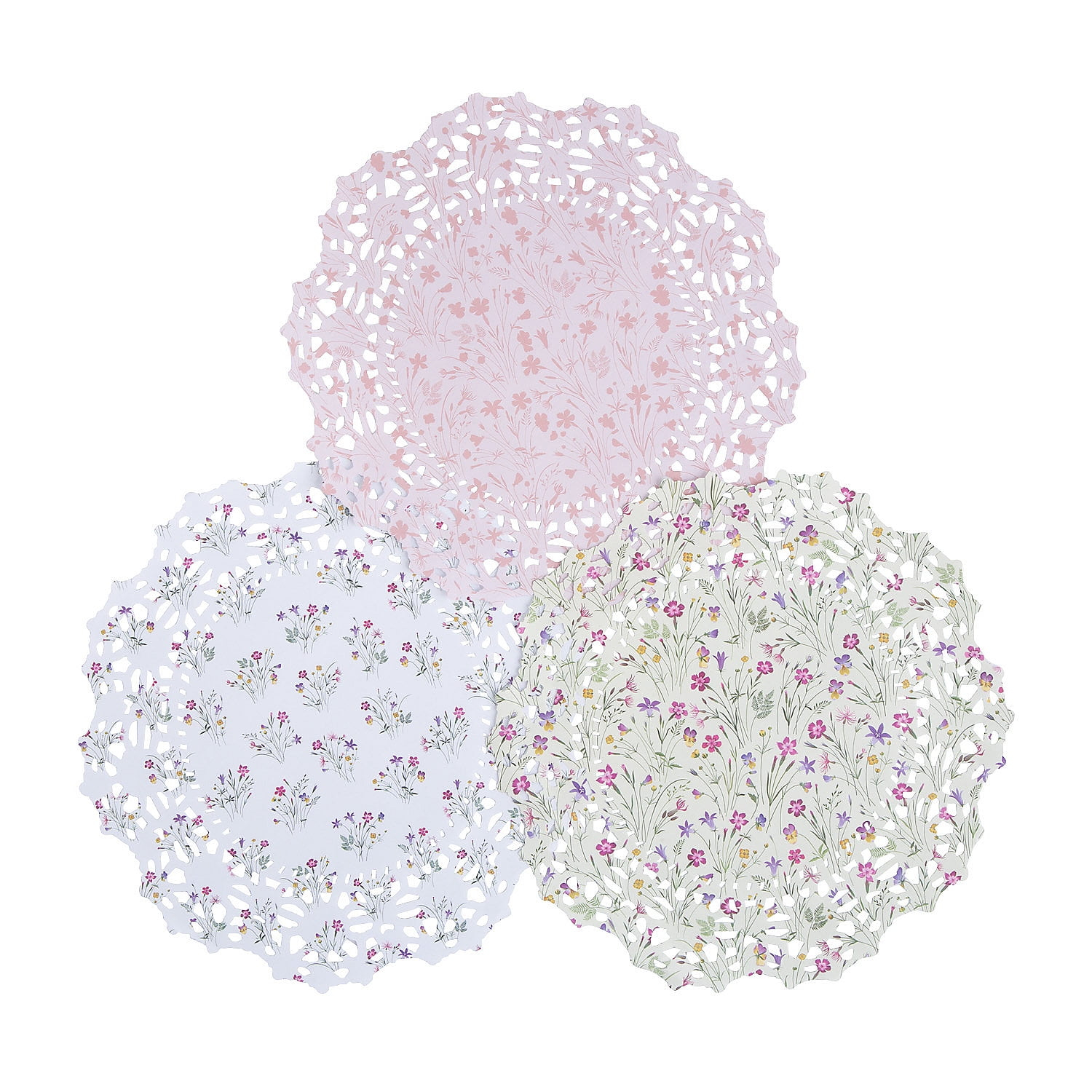 Floral Print Charger Doilies - 3 Pieces