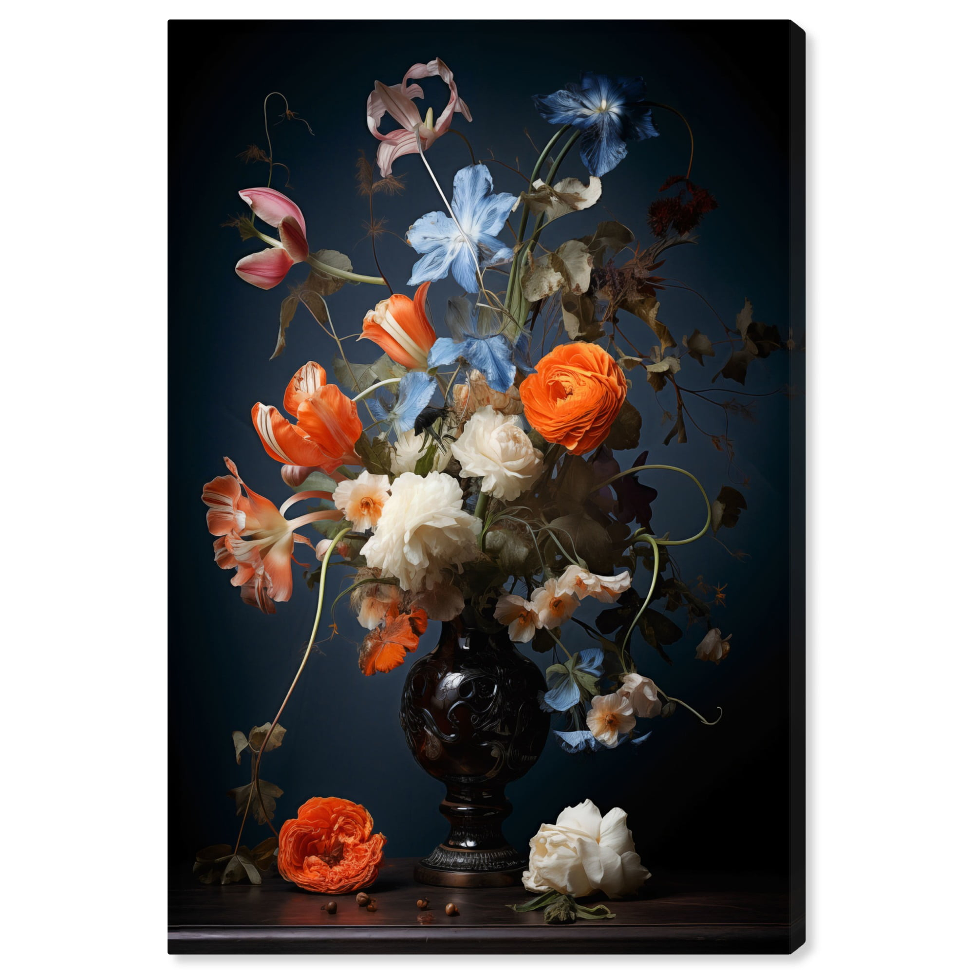 Floral Spread Canvas Gothic Floral Art by Art Remedy, Gallery Wrapped, 16" x 24"