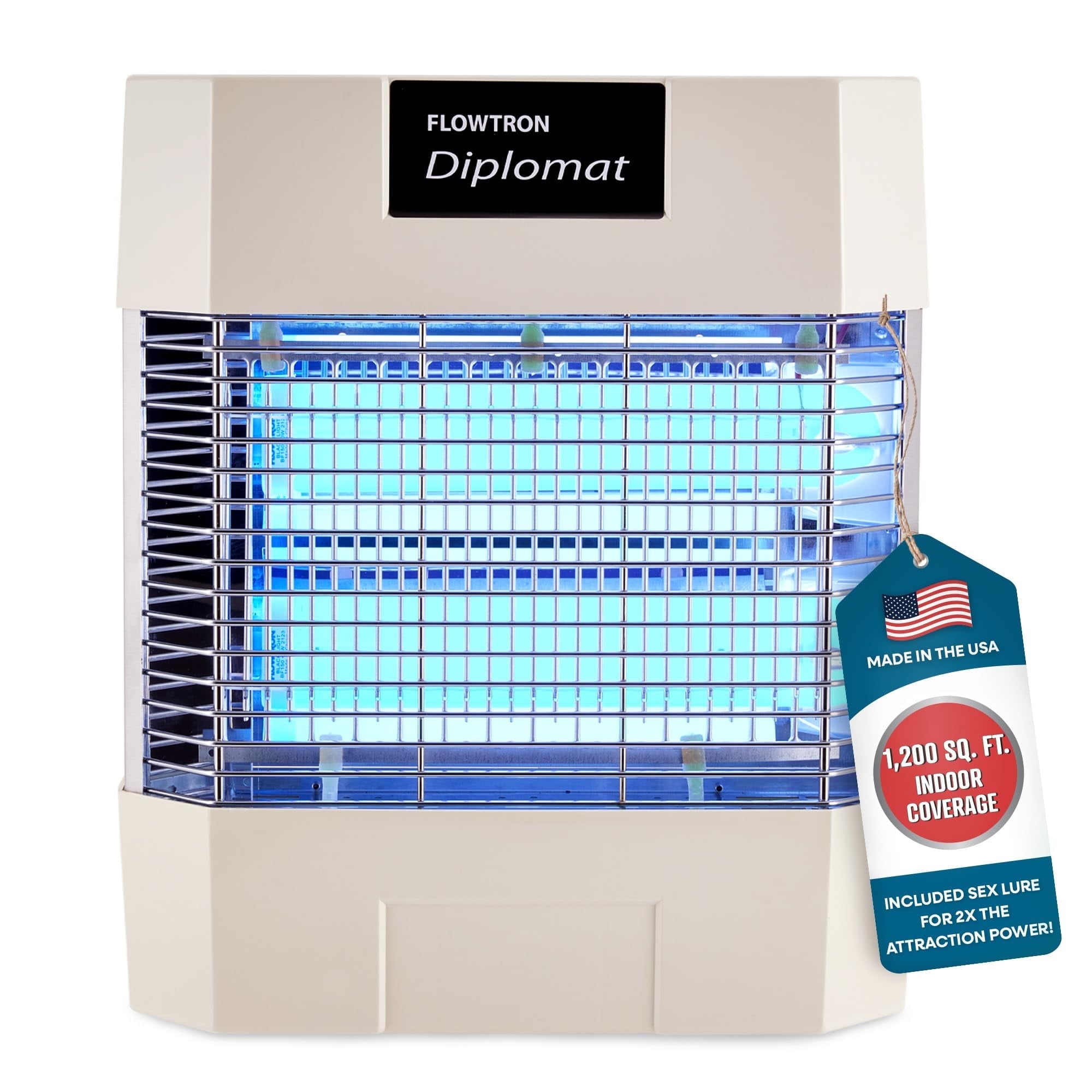 Flowtron Diplomat Indoor Bug Zapper, 1200 Sq Ft Electric Fly & Insect Killer W/80W UV Light & More