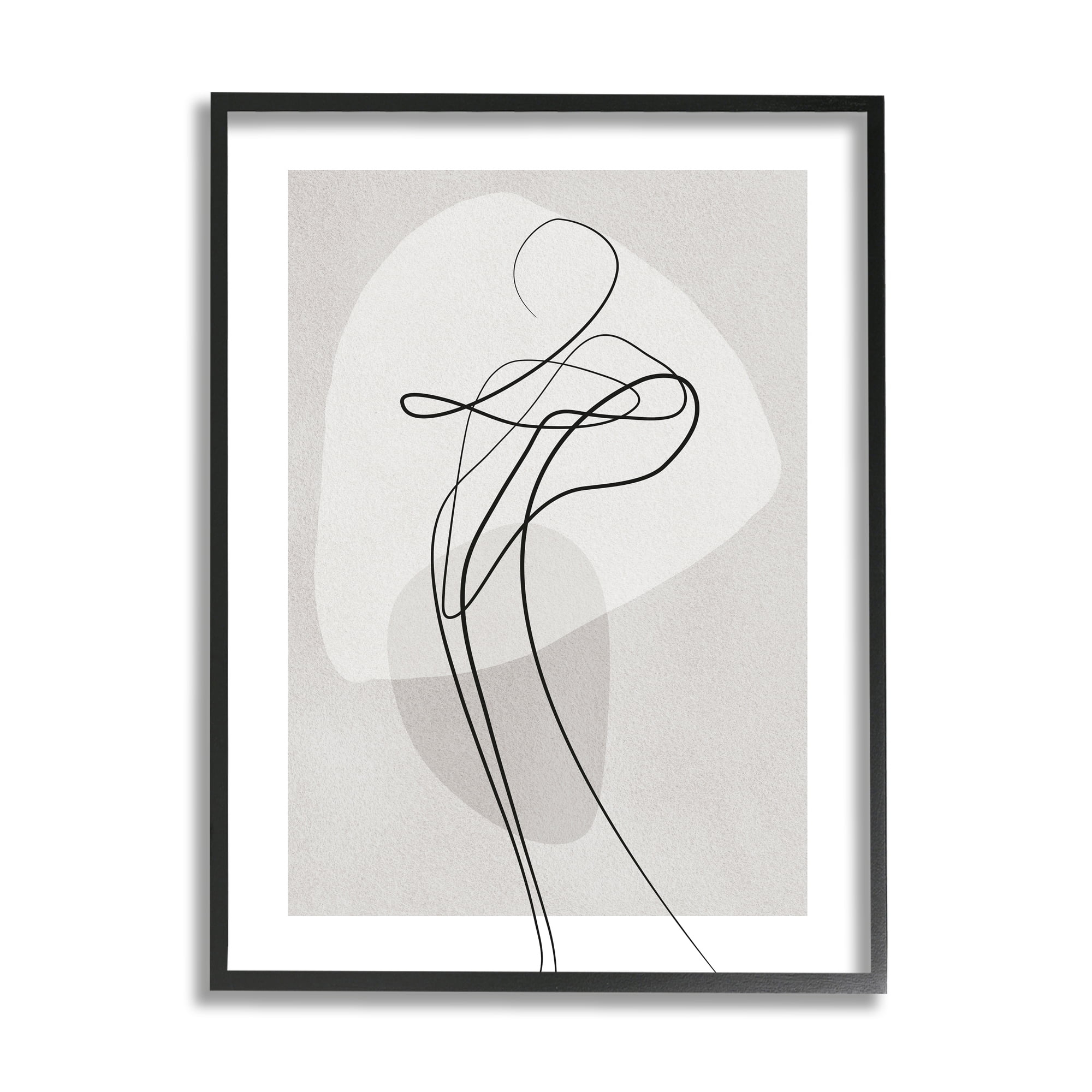 Fluid Human Form Abstract Bold Linework 16 in x 20 in Framed Painting Art Prints, by Stupell Home Décor