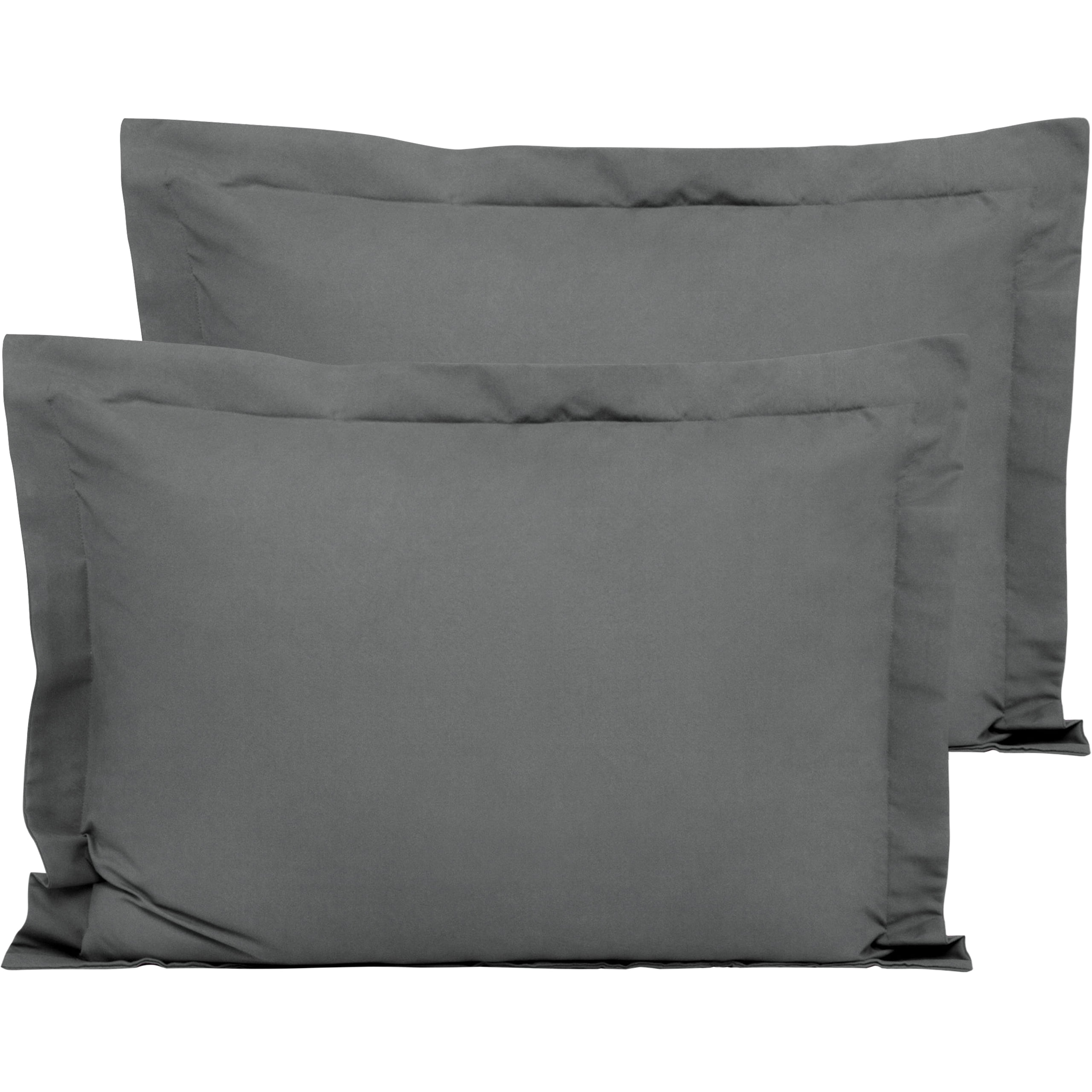Flxxie Ultra Soft Microfiber Pillow Shams Set of 2, King 20" x 36", Dark Gray