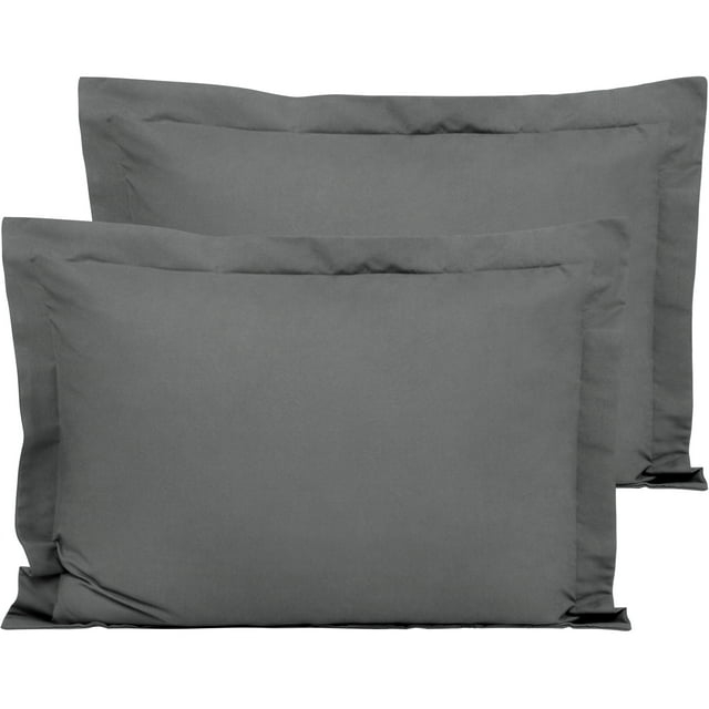 Flxxie Ultra Soft Microfiber Pillow Shams Set of 2, King 20" x 36", Dark Gray