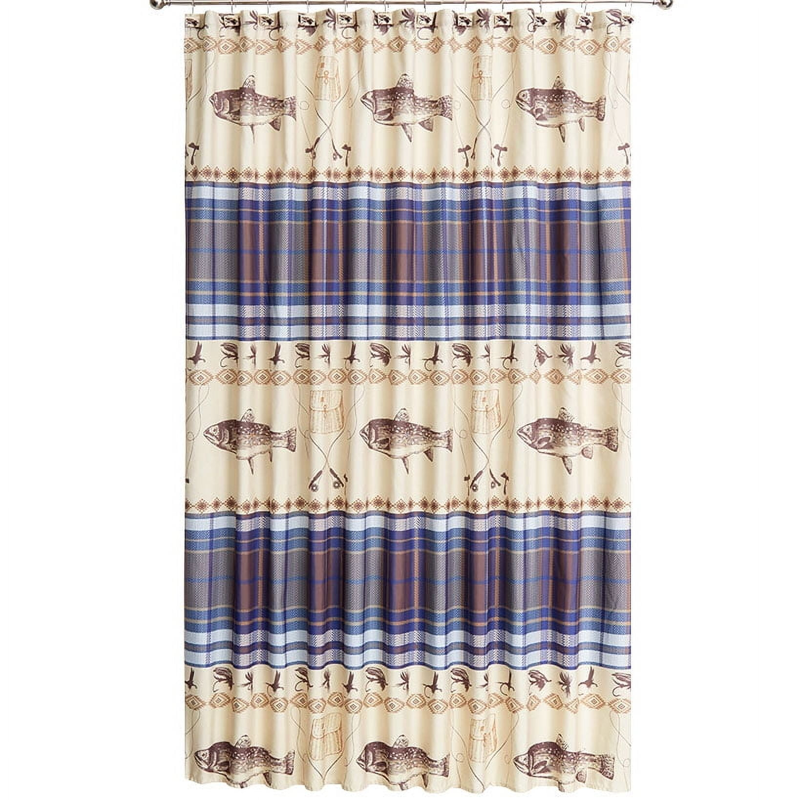 The Lakeside Collection Fly Fishing Bath Collection - Shower Curtain