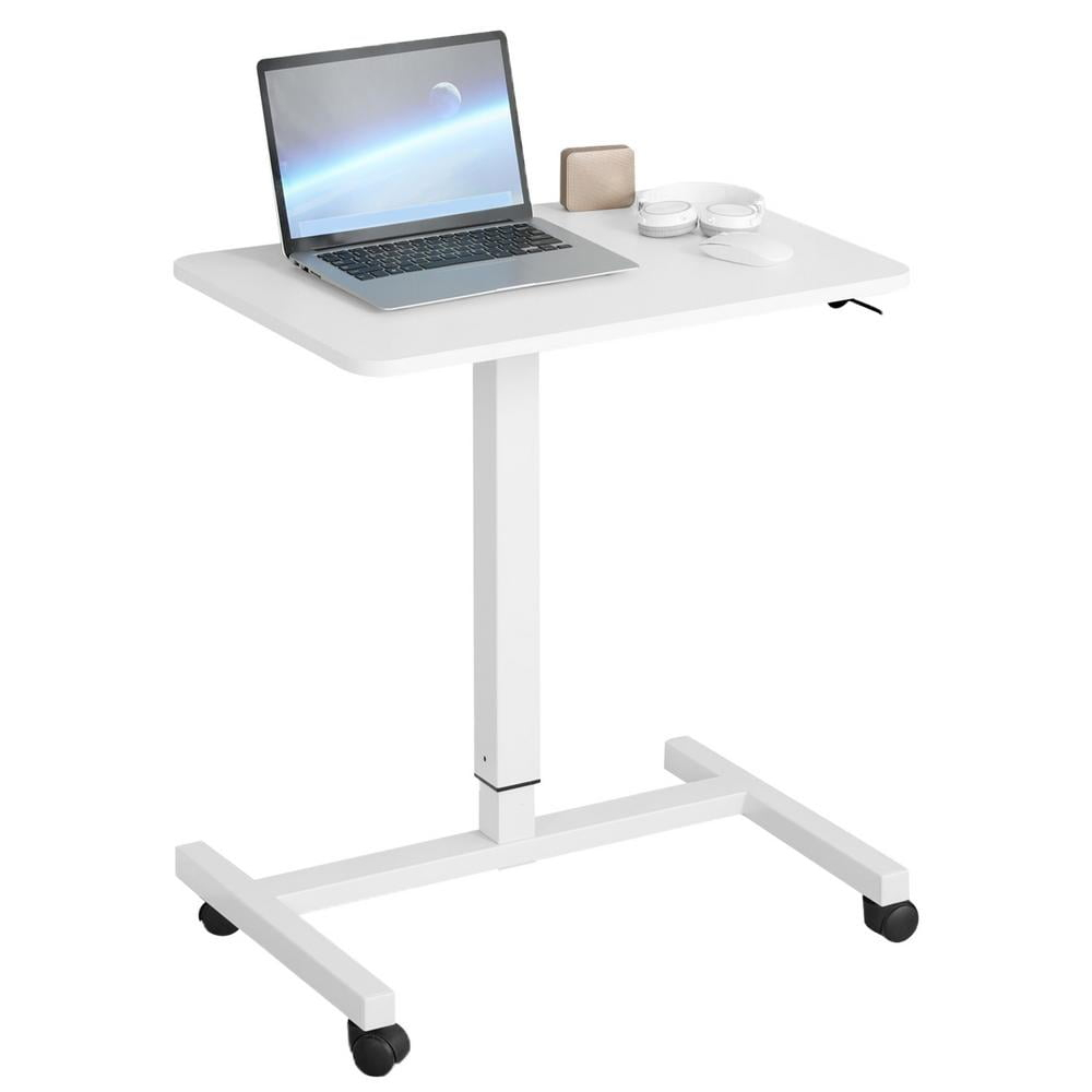 XIANERS Mobile Standing Desk Pneumatic Computer Table Adjustable Height Mobile Stand Up Desk With Wheels Portable Rolling Desk Computer Desk Laptop Desk Standing Table latest