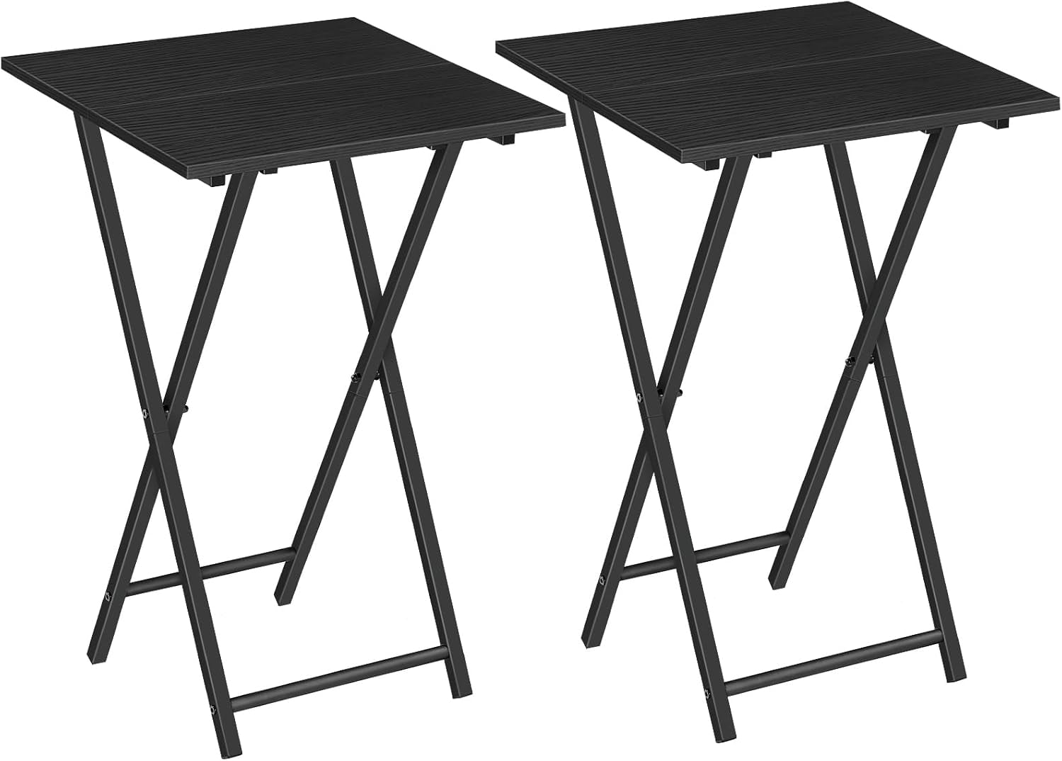 Black Metal Folding TV Tray Table Set of 2