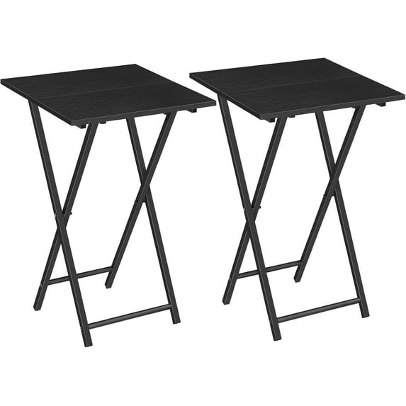 Black Metal Folding TV Tray Table Set of 2