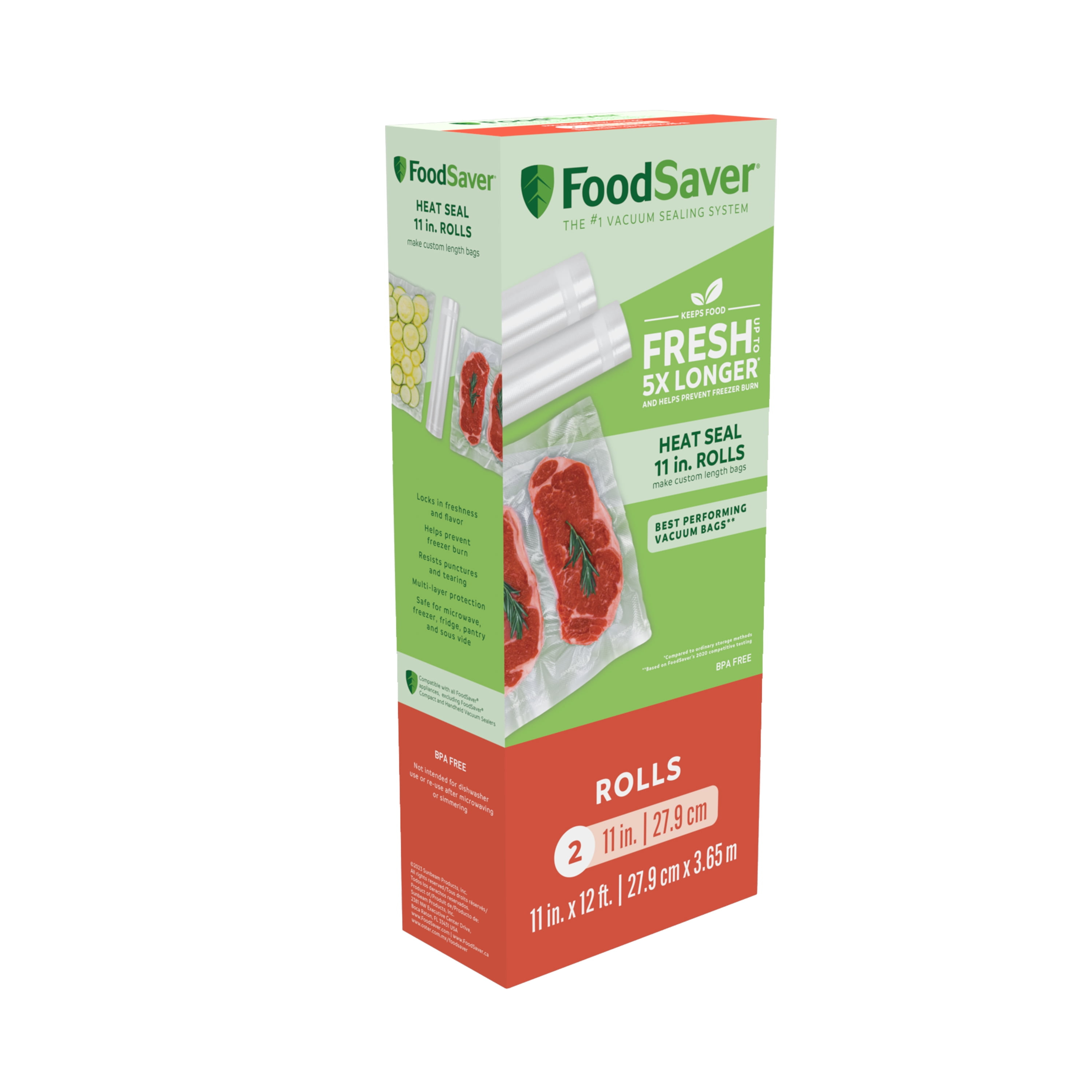 FoodSaver 11" x 12' Vacuum Seal Roll 2pk