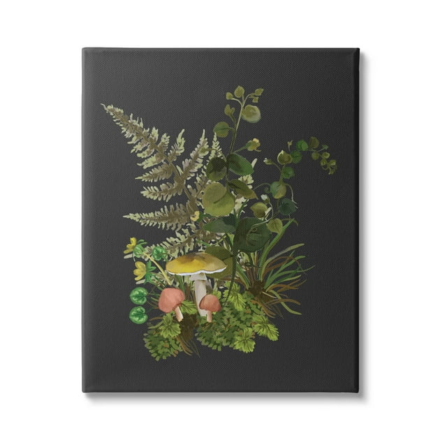 Forest Herbs Sprouting Nature Botanical & Floral Graphic Art Gallery Wrapped Canvas Print Wall Art