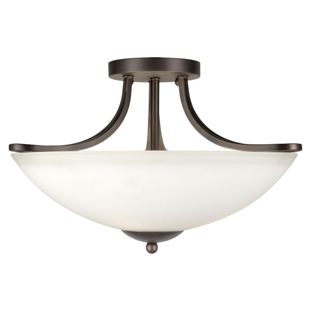 Forte Lighting 2697-03 3 Light 17" Wide Semi-Flush Bowl Ceiling Fixture - Bronze