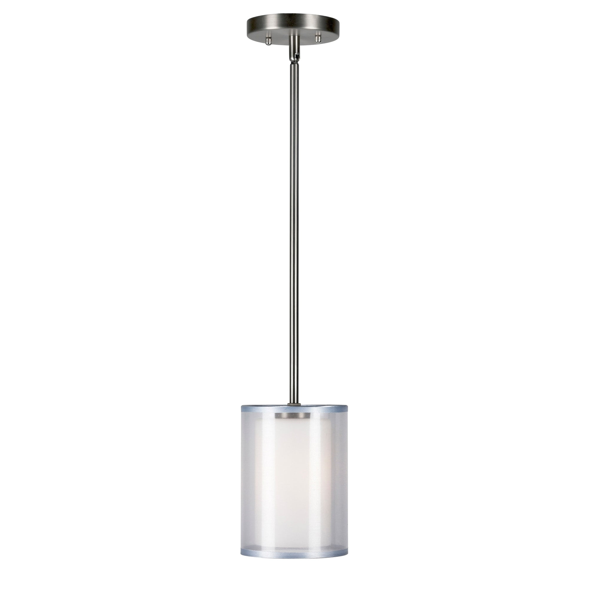 Shaw  1-Light Brushed Nickel Pendant with Satin Opal Glass - Brushed Nickel