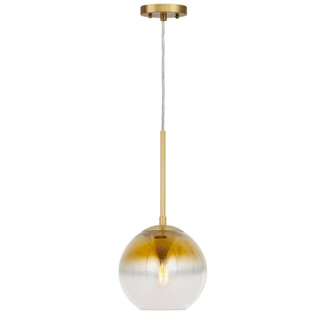 Callisto  1-Light Soft Gold Pendant with Soft Gold Ombre Globe Glass Shade - Soft Gold