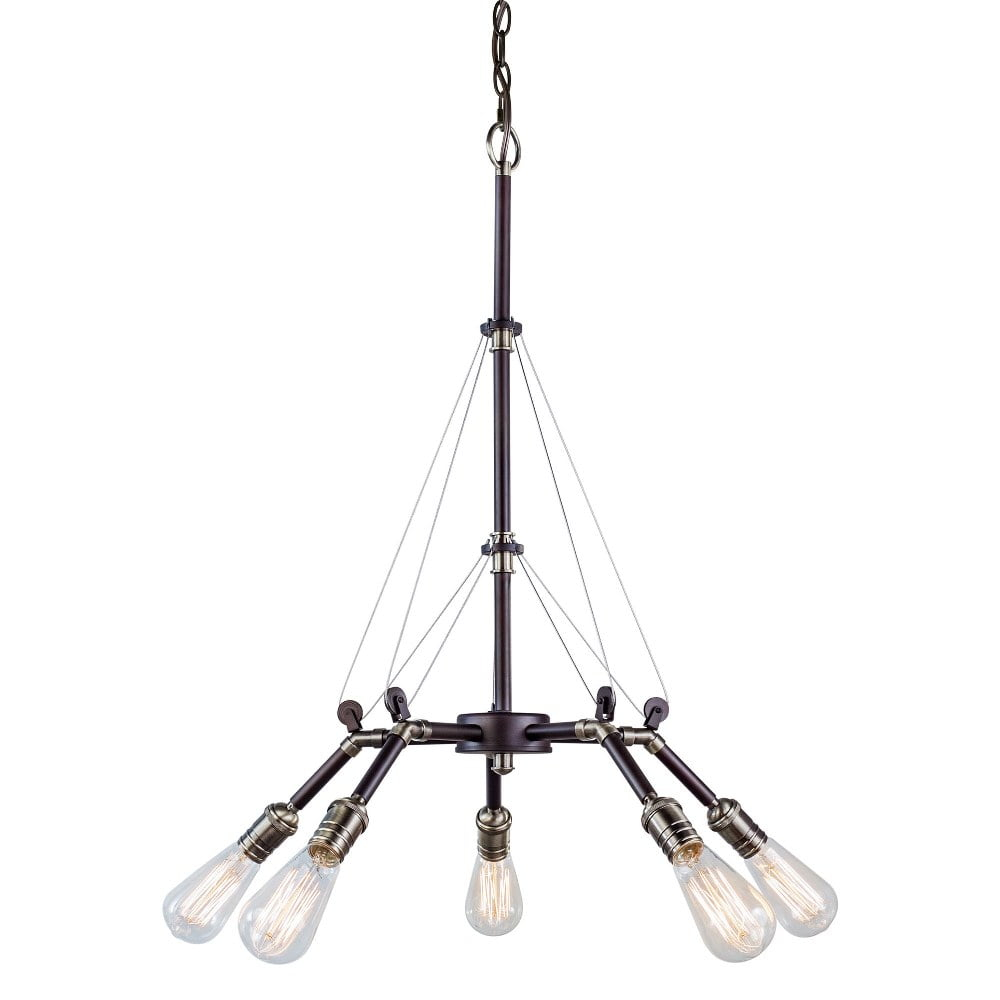 Forte Lighting 7063-05 5 Light 27" Wide Chandelier - Bronze