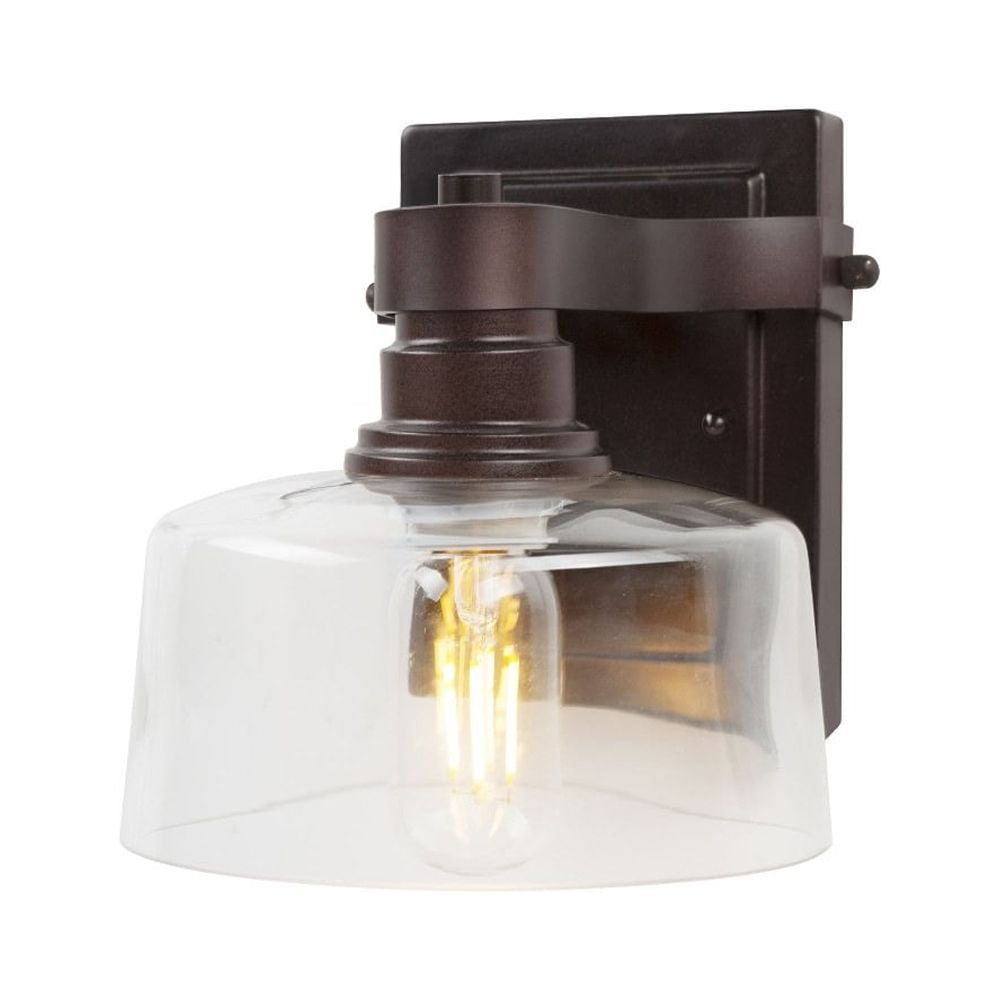 Acopa 1-Light Antique Bronze Wall Sconce with Clear Glass - Antique Bronze