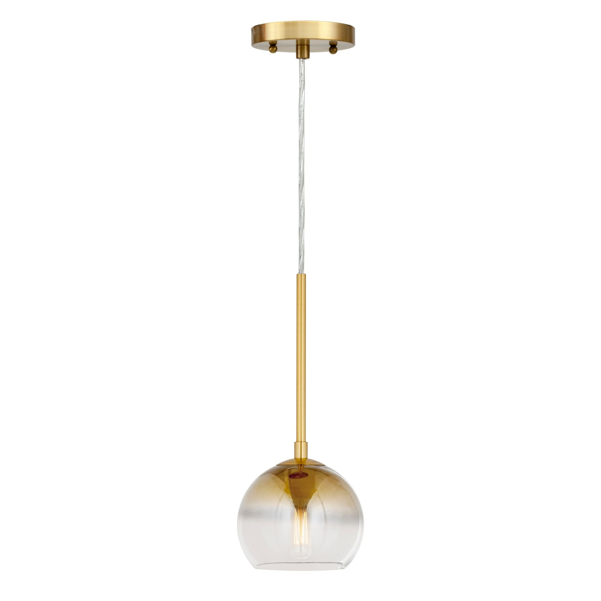 Callisto  1-Light Pendant with Soft Gold Ombre Globe Glass Shade - Soft Gold