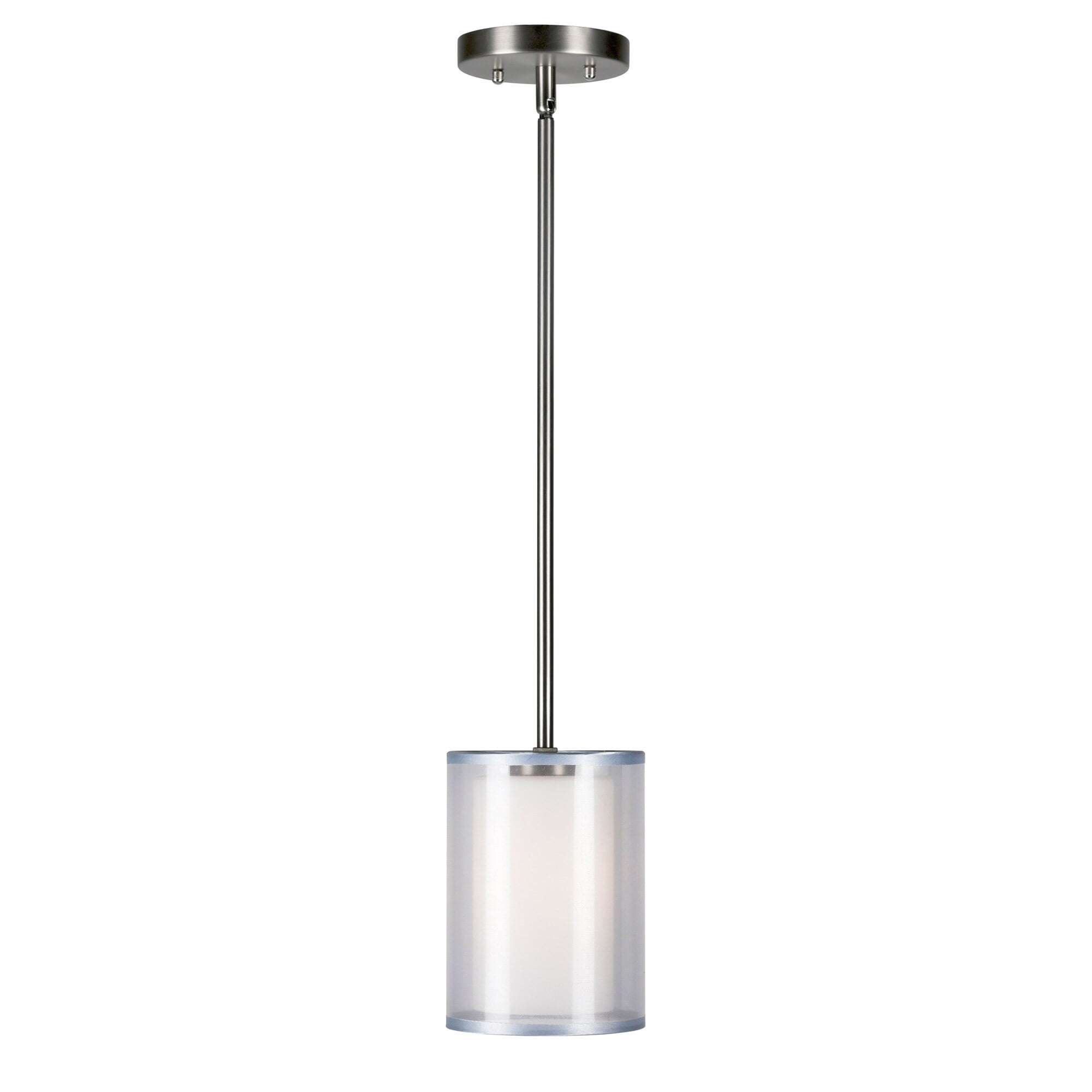 Shaw  1-Light Brushed Nickel Pendant with Satin Opal Glass - Brushed Nickel