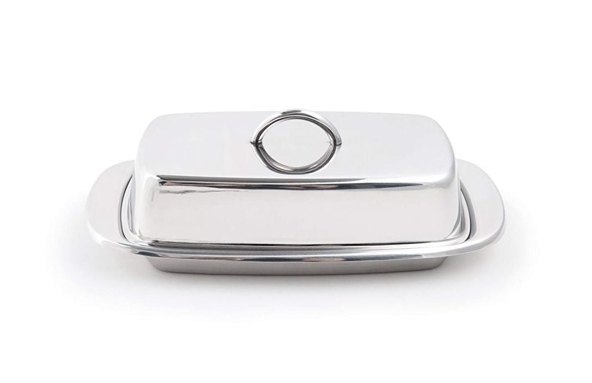 Fox Run 6510 Classic Stainless Steel Butter Dish, Kitchen Dining, 2.75"x7.5"x4"