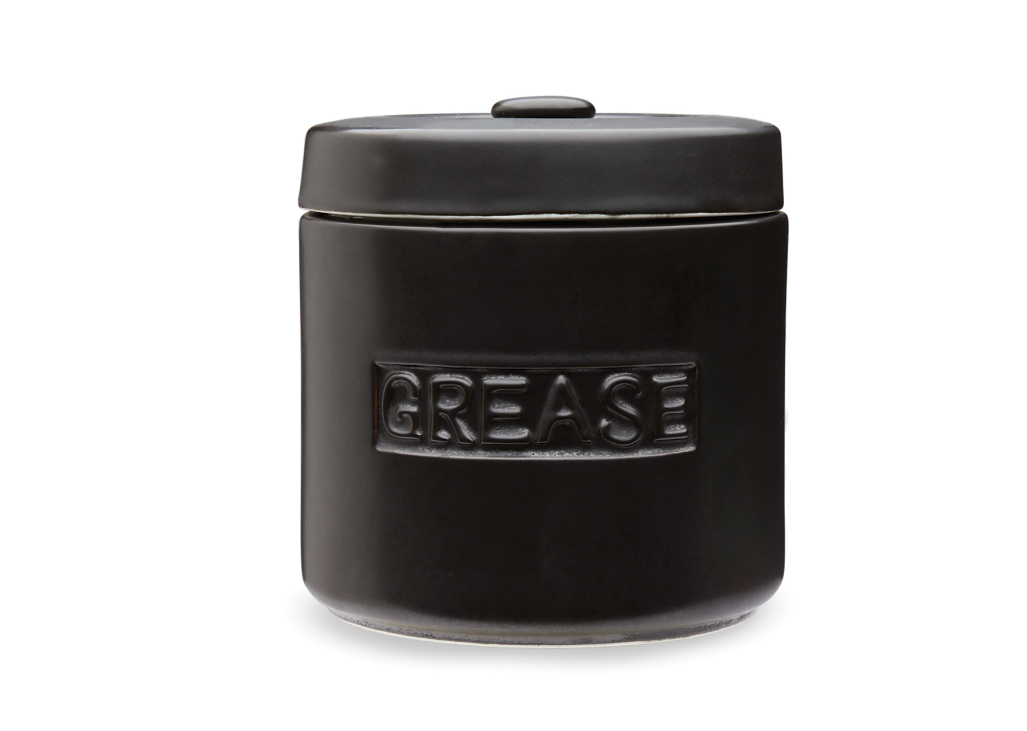 Fox Run Grease Container, Matte Black Ceramic, 4 cup capacity