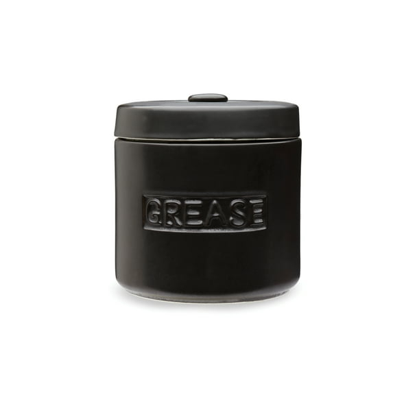 Fox Run Grease Container, Matte Black Ceramic, 4 cup capacity