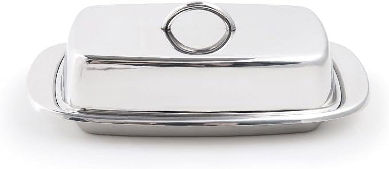 Fox Run 6510 Classic Stainless Steel Butter Dish, Kitchen Dining, 2.75"x7.5"x4"
