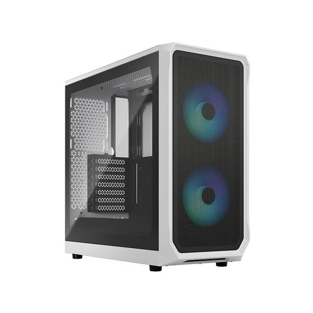 Fractal Design Focus 2 RGB White ATX mATX Mini ITX Clear Tinted Tempered Glass Mid Tower Computer Case