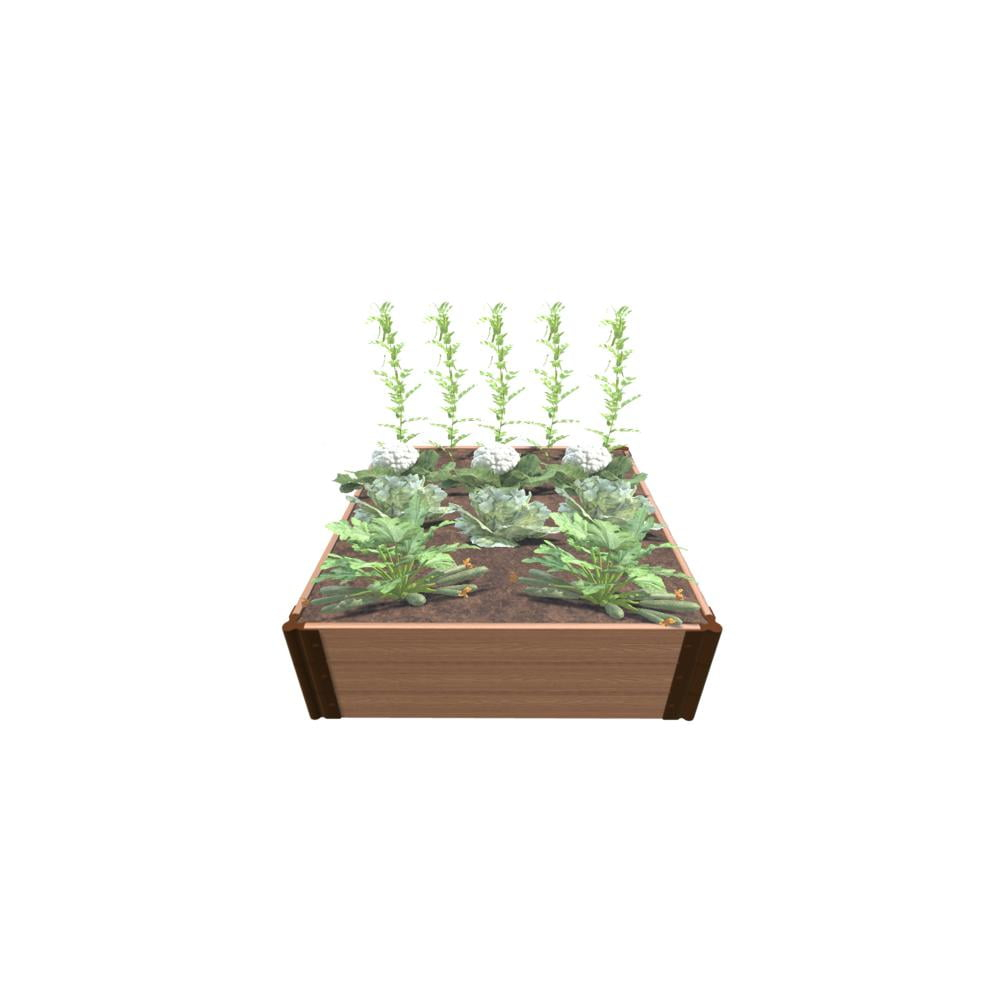 Frame It All Classic Sienna Raised Garden Bed 4' X 4' X 16.5” – 1” Profile