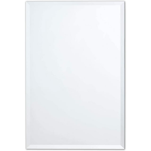Frameless Beveled Edge 30" x 36" Rectangle Bathroom Wall Mirror Ultra-Flush Mounting