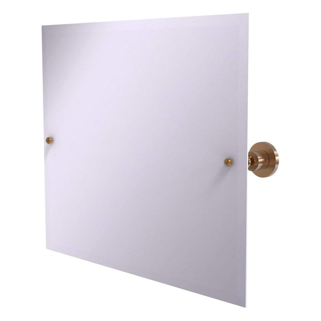 Frameless Landscape Rectangular Tilt Mirror with Beveled Edge in Brushed Bronze