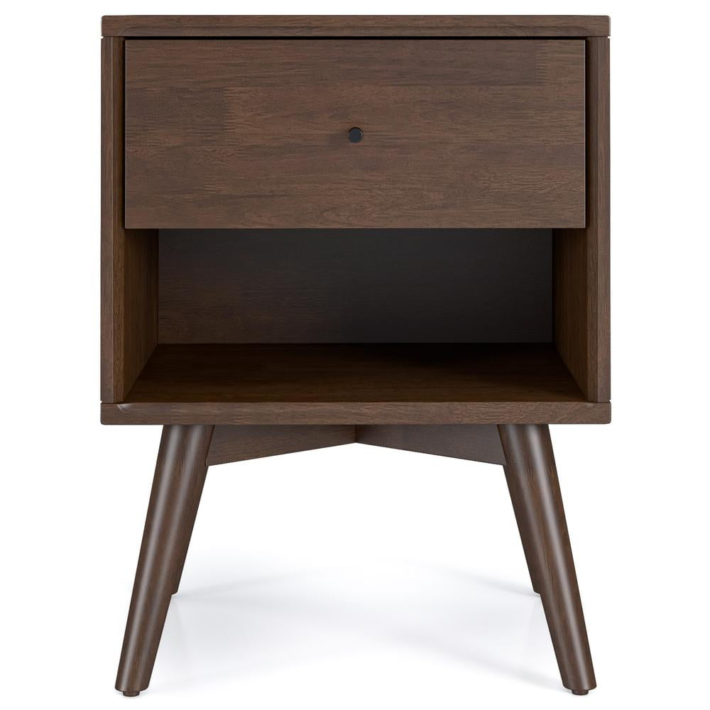 Francesca Mid Century Walnut Solid Wood Nightstand Bed Side Tables with 1 Drawer