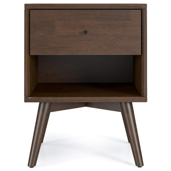 Walnut Mid Century Modern 1-Drawer Nightstand