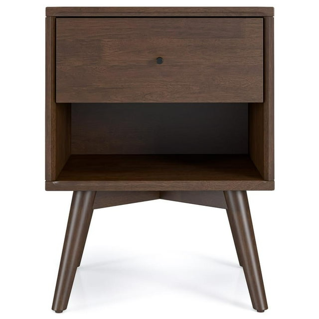 Francesca Mid Century Walnut Solid Wood Nightstand Bed Side Tables with 1 Drawer